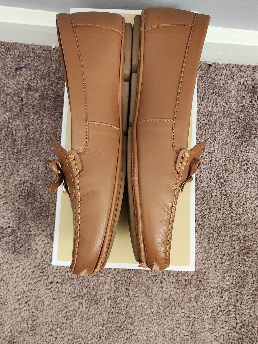 Michael Kors Tan Bow-Accent Leather Loafers - Picture 3 of 8